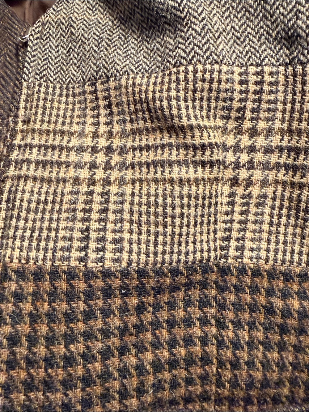 Patchwork Tweed Vest in Brown & Gray - International Scene - Picture 4 of 8